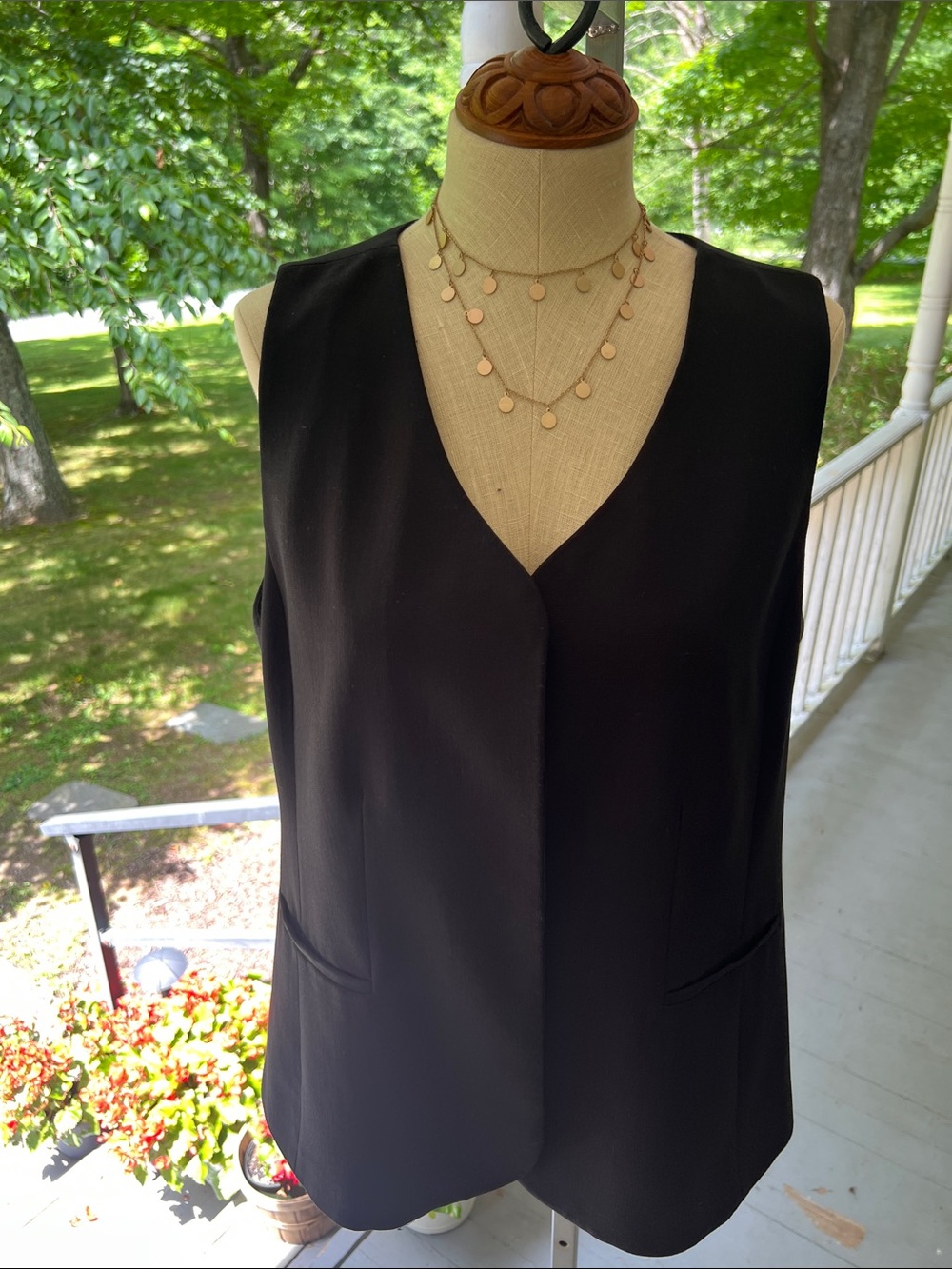 Nordstrom Black Satin-Lined Vest